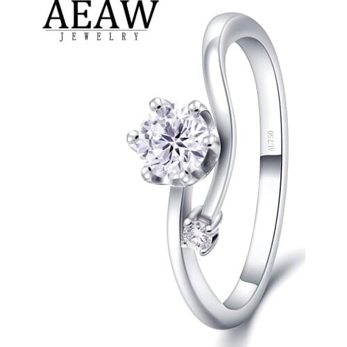0.4ct Carat Natural Real Diamond Engagement Ring 6 Prong Setting Unique Gift For Women Certificated