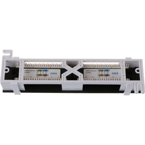 12 Port CAT6 Patch Panel RJ45 Networking Wall Mount Rack Mount Bracket