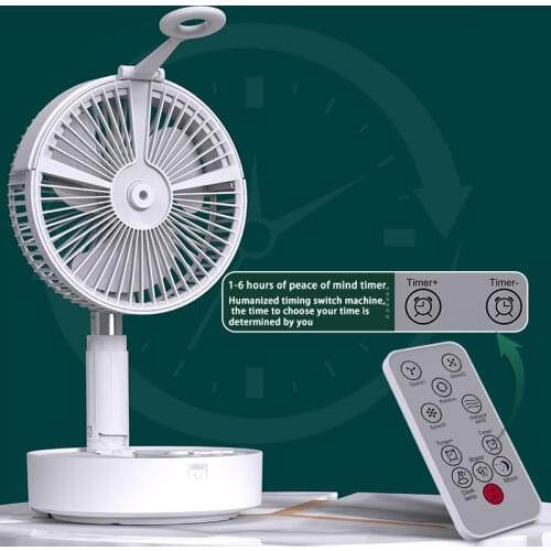 Portable Remote Controlled Fan Illumination Humidifying Hydration Water Spray Fan Desk Telescopic Lamp Air Conditioner USB Fan