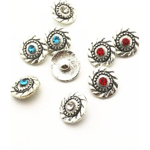 New Arrive 20pcs/lot metal crystal alloy button 12mm Snap Buttons Fit DIY Snap Bracelet Snap Button Charms jewelry