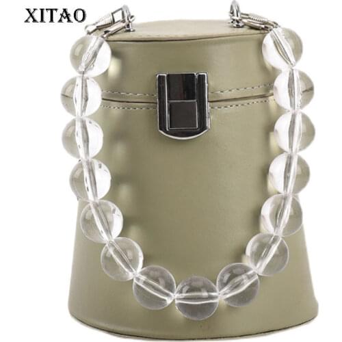 XITAO Pearl Chain Cross Body Bag 2021 New Trendy Niche Design Patchwork Minority Loose Casual All-match Female Bag WMD1841