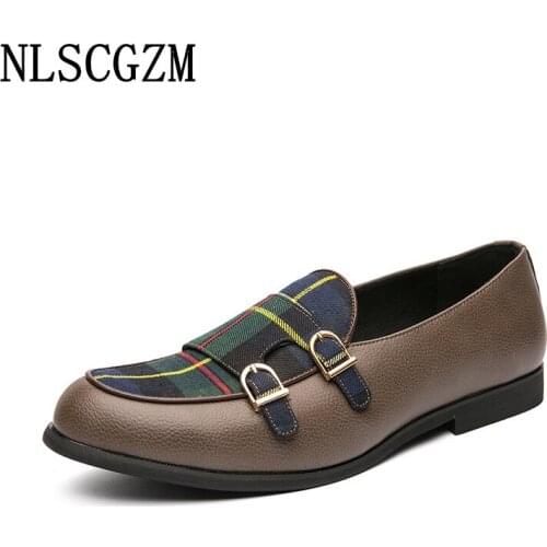 Office 2021 Coiffeur Oxford Double Monk Strap Shoes for Men Formal Slip on Shoes Men Italian Mens Dress Shoes Loafers Chaussures