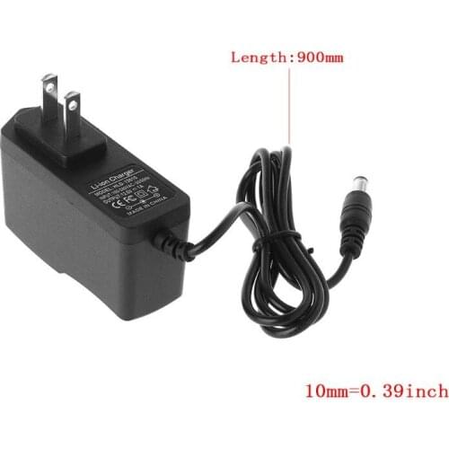 EU/US Plug 12.6V 1A Lithium Battery Charger 18650/Polymer Battery Pack 100-240V 5.5MM x 2.1MM Charger With Wire Lead DC Wholesal