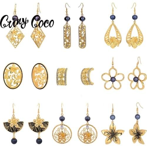 Vintage Plumeria Flower Drop Earrings for Women Samoa Marshall Polynesian Dangle Earring 2020 Brincos Female Fashion Jewelry New