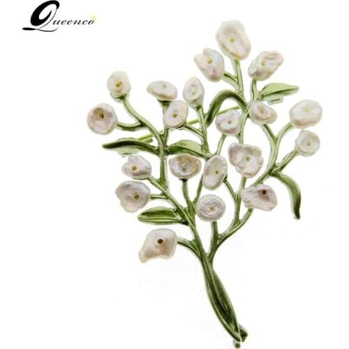 Retro Women Brooch Wedding Accessories Vintage Freshwater Pearl Jewelry Glaze Brooch Handmade Ornaments