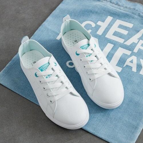 White shoes woman 2020 new fashion pu leather casual women shoes breathable female shoes tenis feminino lace-up sneakers women58