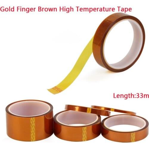 Gold Finger Brown High Temperature Tape Resistance 300 Degrees 0.5/1/1.5/1.8/2/2.5/3/3.5/4/4.5/5/6cm Width 33m Length