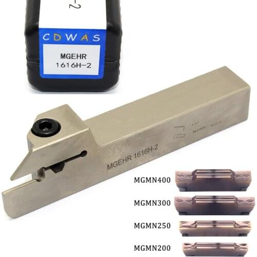 1PC MGEHR1616H 2 2.5 3 4 Grooving Turning Tool Holder +10PCS MGMN MGGN 2mm-4mm Carbide Inserts CNC Lathe Set For Stainless Steel
