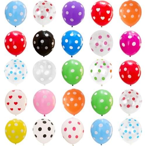 10pcs/lot 12 Inch Polka Dot Latex Foil Balloons Boy Girl Birthday Theme Party Supplies Baby Shower Party Decorations Air Globos