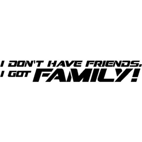 17.8CM*2.7CM Fashion Reflective I DONT HAVE FRIENDS I GOT FAMILY Car Sticker Decal Vinyl