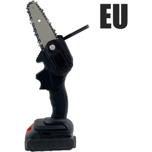 220V Mini Pruning One-handed Chainsaw 4" Electric Chain Saw With 10C Battery Charger Set Rechargeable Woodworking Garden Tool EU