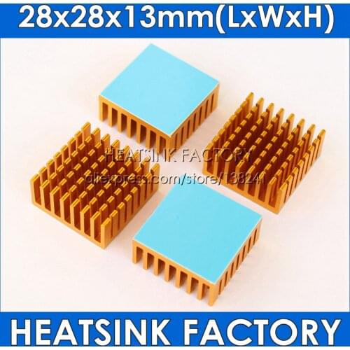 5pcs 28x28x13mm Aluminum Heatsink Radiator Cooling For Electronic Chip IC 3D printer Raspberry PI With Thermal Conductive Tape