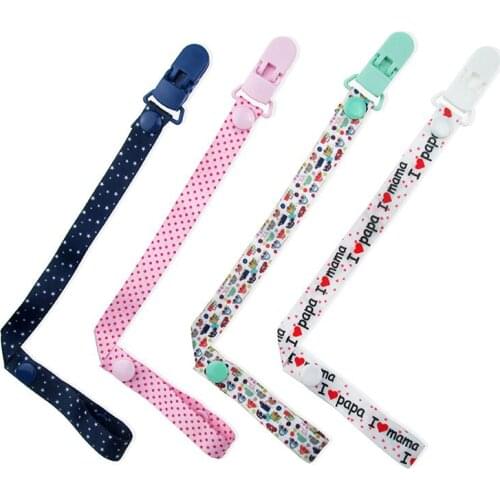4PCS Newborn Pacifiers Holders Infant Baby Pacifier Chain Feeding Supplies Clip Cartoon Leashes & Cases Accessories