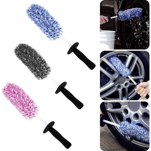 42cm Portable Car Wheel Brush Spoke Rim Brush Microfiber Wheel Cleaner Car Non Scratch Detailing Cleaning Brush Car Care Tool