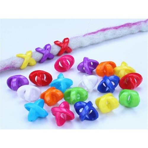 50PCS/lot Mixed Color Dreadlock Beads Plastic Hair Jewelry Braids Ring Clips Beard Spiral Accessories