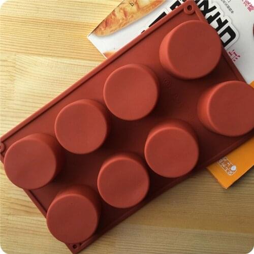 8 Holes Small Round 3D Shape Non-Stick Silicone Cake Mold for Baking DIY Jelly Muffin Mousse Ice-creams Chocolate Tool