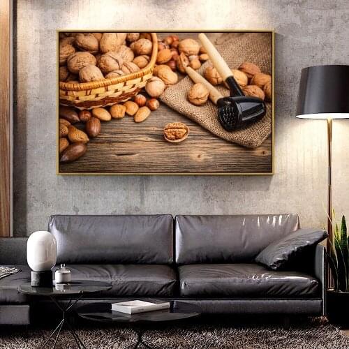 Artcozy Oil Canvas Painting almonds_hazelnuts_walnuts_muts For Home Decoration Wall Art