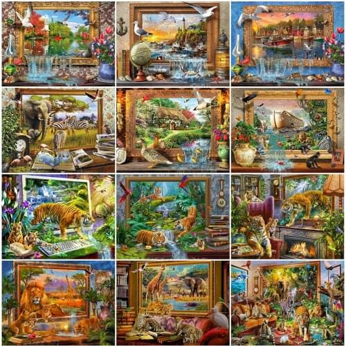 EverShine 5D DIY Diamond Painting Lion Rhinestones Diamond Mosaic Animal Full Drill Square Embroidery Cross Stitch Home Decor