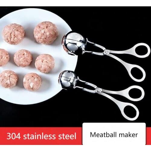 Household Utensils Meatball Maker With Stainless Steel Meatball Clip Fish Ball Rice Ball Making Mold Tool Kitchen Accessories