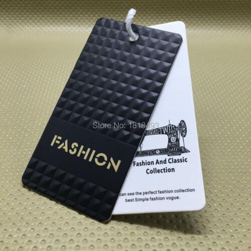 Customized top quality clothing embossed tags/garment shape cutting paper tag printing/clothing label/main label 1000 pcs a lot
