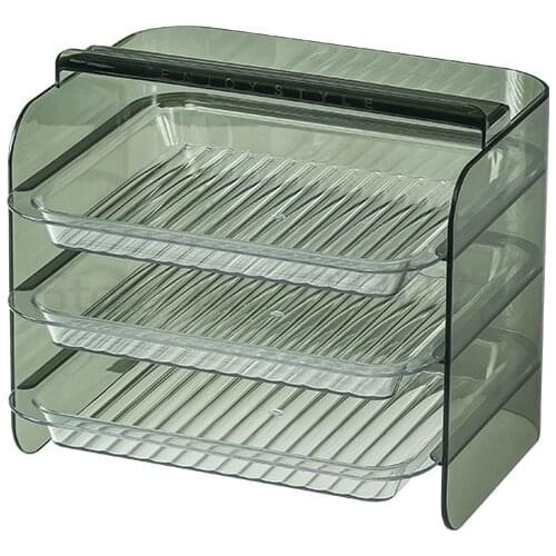 Multi functional kitchen side dish tray stacking storage perforated householdpot dish tray multi-layer preparation dish tray