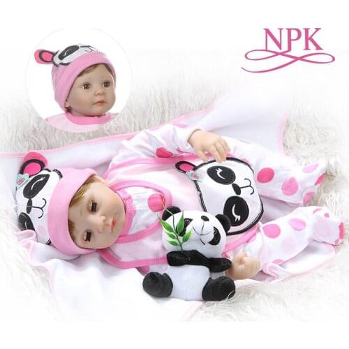 NPK 55CM soft stuffed body 1/4 silicone limbs reborn baby doll eyes blink sweet girl baby Birthday Gift