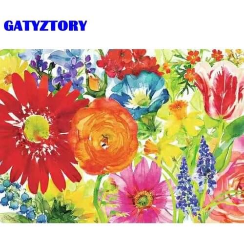 GATYZTORY Frameless Oil Painting By Numbers Kit Acrylic Paints Flower Picture By Numbers Photo Home Decor Kids Drawing 40x50cm