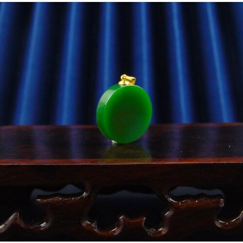 Natural Green Hand-carved Lucky Buckle Jade Pendant Fashion Boutique Jewelry Men and Women Necklace Gift Accessories