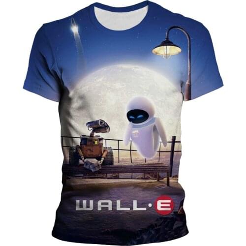 2021 New Summer Disney Movie Walle 3D T shirt Men Women Children Fashion Streetwear Boy Girl Kids Printed T-shirt Cool Tops Tee