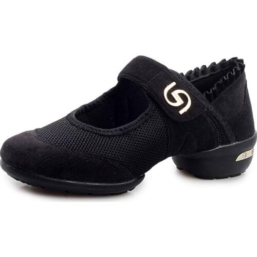 New Square Dance Shoes, Soft-soled Air-permeable Dance Shoes, Magic Sticker Womens Training Shoes, Modern Jazz Dance Shoes