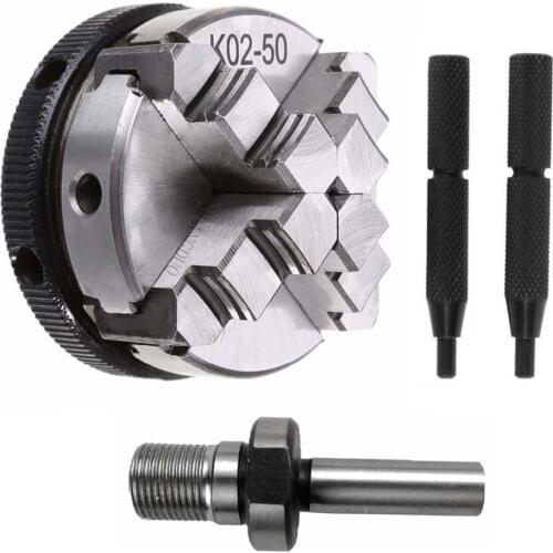 New Lathe Chuck 50mm Mini 4 Jaw Reversible Self-Centering Thread Mount Lathe Chuck K02-50 +Chuck connecting rod