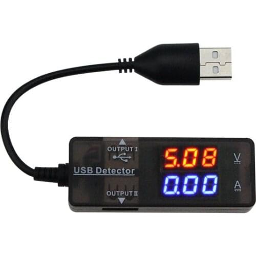 UANME New USB Detector Voltage and Current Tester Dual Ports for Cell Phone Tablet Power Bank Charger Tester Meter