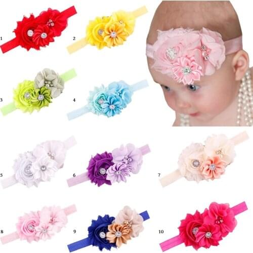 Hooyi Flower Baby Hairband Newborn Hair Accessories Floral Girls Headband Elastic Hair Bands Tiaras Kids Hairpins Top Quality H8