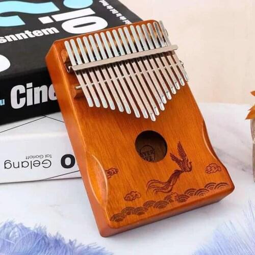 Thumb Piano Kalimba 17 Keys, Portable Mbira Sanza Finger Piano Kalimba Kit High Quality Wood Mahogany Body Musical Instruments