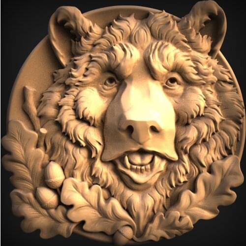STL Relief model animal decor round plate 3D STL Model for CNC Router Carving Machine Artcam aspire_Animal round decoration