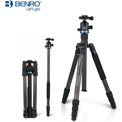 Benro iF18C+ Tripod Carbon Fiber Portable Reflexed Monopod Camera Stand For DSLR Carrying Bag Max Loading 10kg