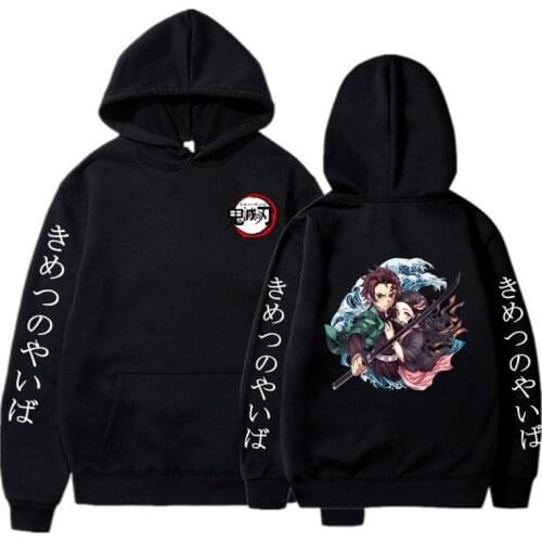 Kamado Nezuko Anime Cosplay Hoodies Demon Slayer Loose Oversized Hooded Pullover Solid Casual Streetwear Sweatshirt 2021 New Top