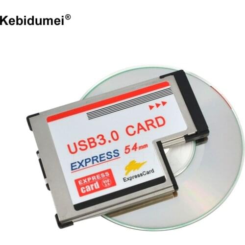 Kebidumei 2 Port USB 3.0 PCI Express Card Adapter 5Gbps Dual PCI 54mm Slot ExpressCard PCMCIA Converter For Laptop Notebook