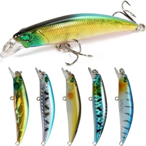 1 Pcs/lot 6.5cm 4.1g Wobbler Fishing Lure Minnow Hard Bait with Fishing Hooks 3D Eyes Bass Trolling Isca Artificiail Tackle