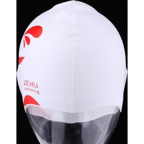Adult Waterproof Elastic Silicone Swim Cap Swimming Cap Bath Cap for Long Hair with Ear Protector Keeps Hair Clean and Dry