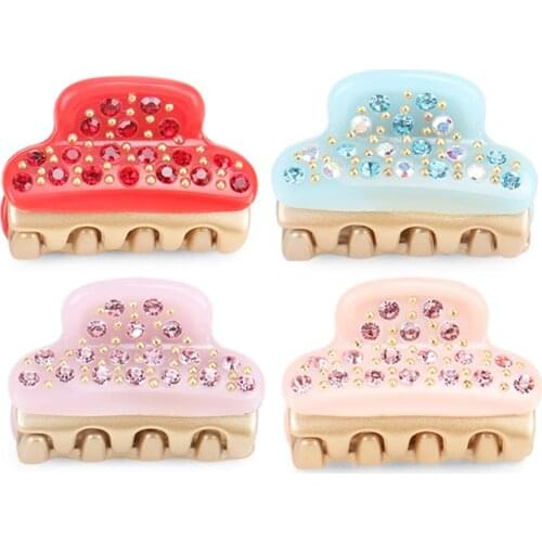 French Styles Hair Claw Clip - Beauty Hair Accessory for Women Girl Rhinestone Classic Hair Ornament Jewelry for Thin Hair Tiara