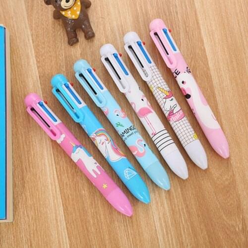 1pcs Unicorn 6Color Gel Pen 0.5mm Flamingo Kawaii Ballpoint Pens Novelty Stationery Cute Pens Student Pen School Office Supplies