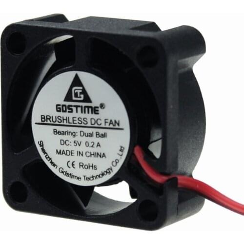 1Pcs Gdstime Mini DC 5V 2Pin 2.5cm 25mm 25x25x10mm 2510 Small Brushless Cooling Fan Ball Bearing