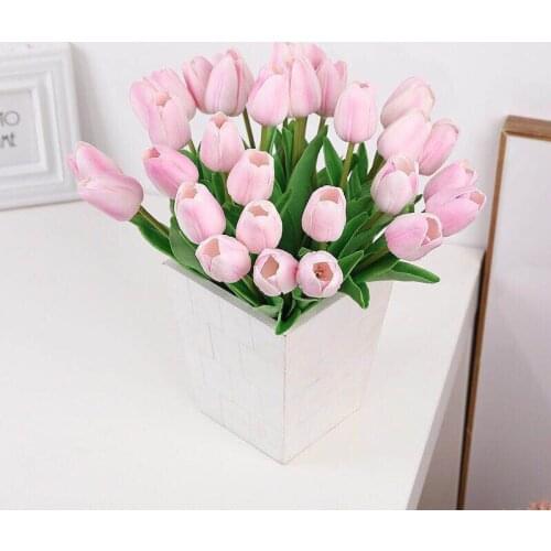 1Pcs Tulip Artificial Flowers Rose Wholesale Real Touch PU Artificial Bouquet Flowers For Home Gift Wedding Decorative Flowers