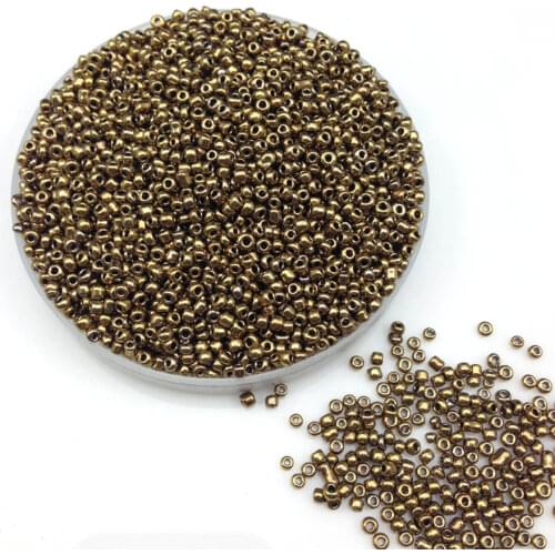 16g 1000pcs 2mm 12/0 Bronze Metal Color Opaque Round Loose Spacer Beads Cezch Glass Seed Beads Handmade Jewelry DIY Garment Bead