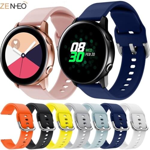 Newest 20mm Silicone Original Band for Samsung Galaxy Watch Active1 Active 2 40mm/44mm Active 3 Gear S2 Watchband Bracelet Strap