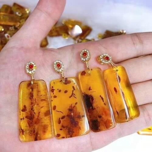 30pcs/lots Wholesale Natural Baltic Amber 14K Gold Pendent without chain Yellow Color High Qaulity