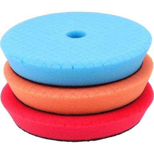 5Pieces/set 6 Inch Car Polish Buffing Pad Car Polishing Kit Sponge Foam Pads Abrasive Disc Bevel Edge Design Waxing Sponge