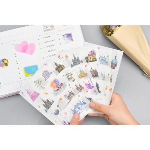 6pcs Dream castle paper sticker diy decoration Diary Book Planner sticker for album scrapbooking Decoration papeleria sale