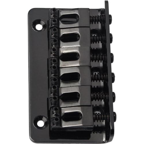 6 String Electric Guitar Hard Tail Fixed Bridge with Screws and Wrench Set, Black
